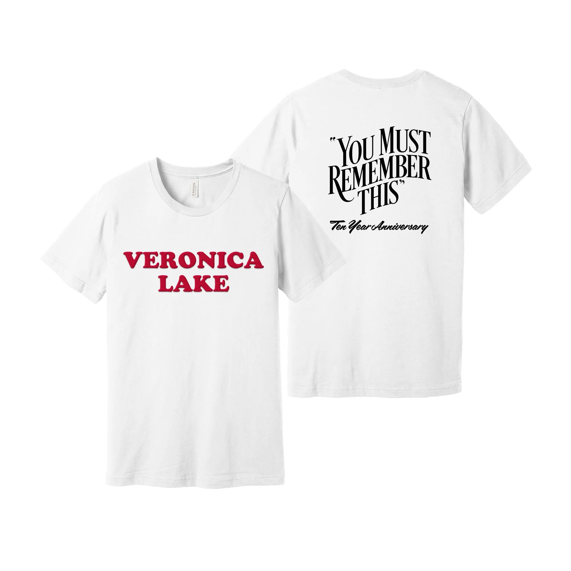 10-Year Anniversary Felt Lettered T-Shirt - VERONICA LAKE