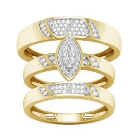 10K 0.07CT DIAMOND TRIO SET