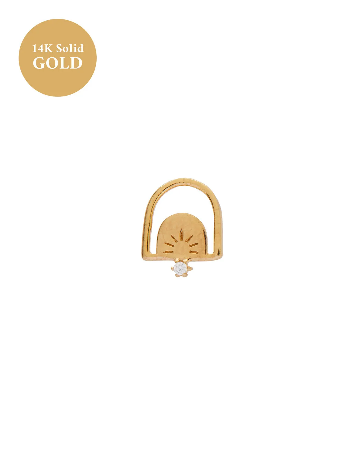 14K Solid Gold Dawn Single Stud