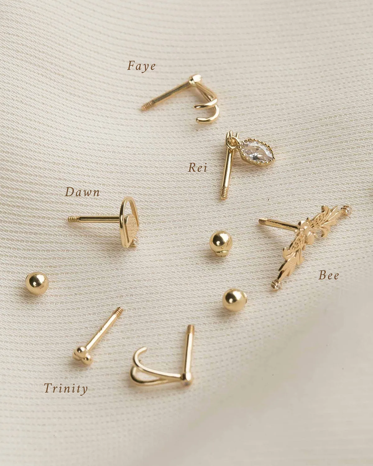 14K Solid Gold Dawn Single Stud