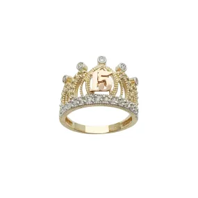 15 Years Birthday Crown-Tiara Ring (14K)