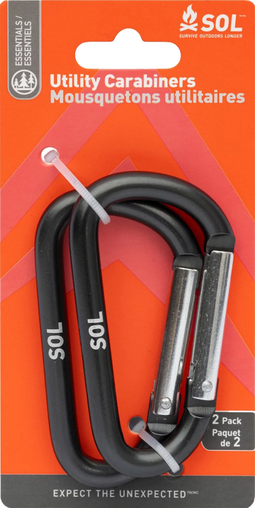 2 Pack Utility Carabiners 8cm|-|Mousquetons utilitaires paquet de 2 8cm