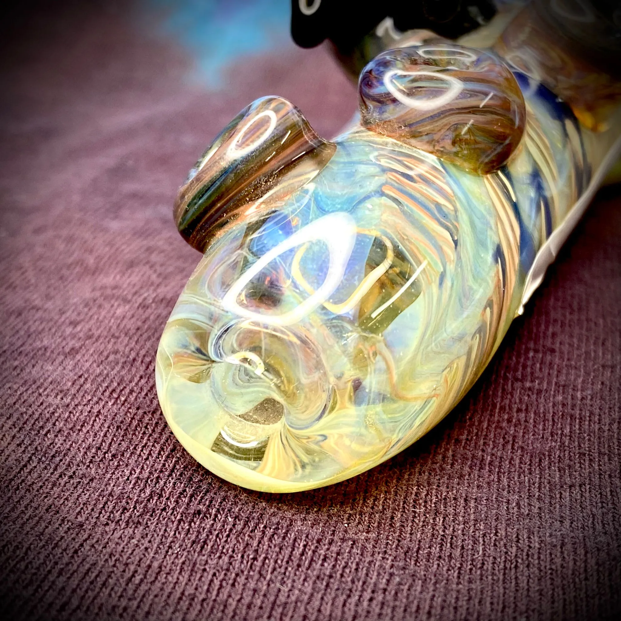 5.75 Multicolor Wrap n' Rake Fumed Eye Handpipe by Zach U-Shüd