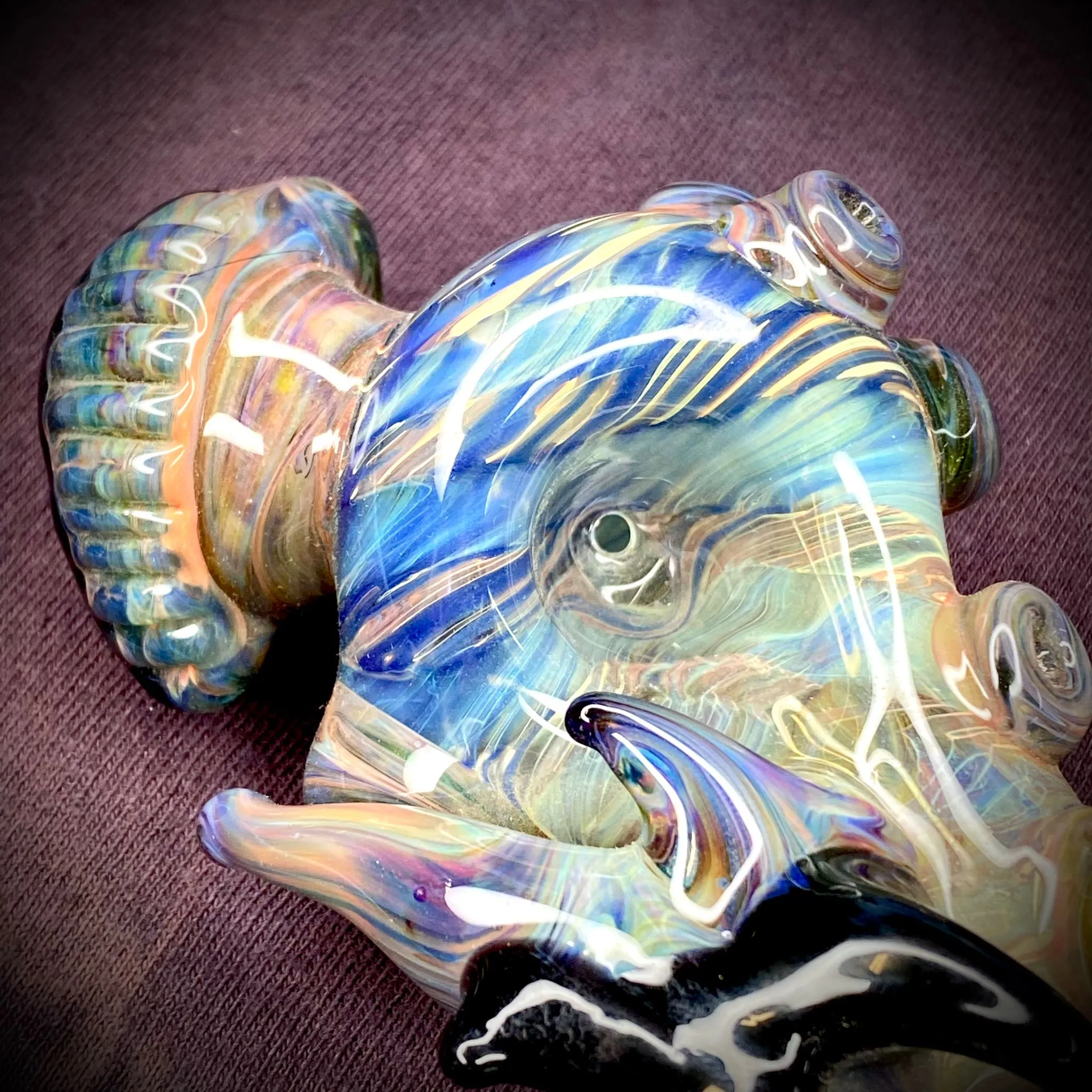 5.75 Multicolor Wrap n' Rake Fumed Eye Handpipe by Zach U-Shüd