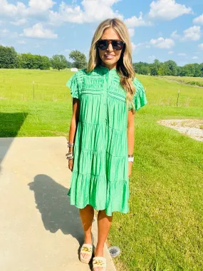 A DAY IN THE LIFE DRESS-GREEN