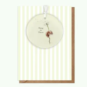 A6 Greeting Card with Ceramic Keepsake - Mouse Hang In There