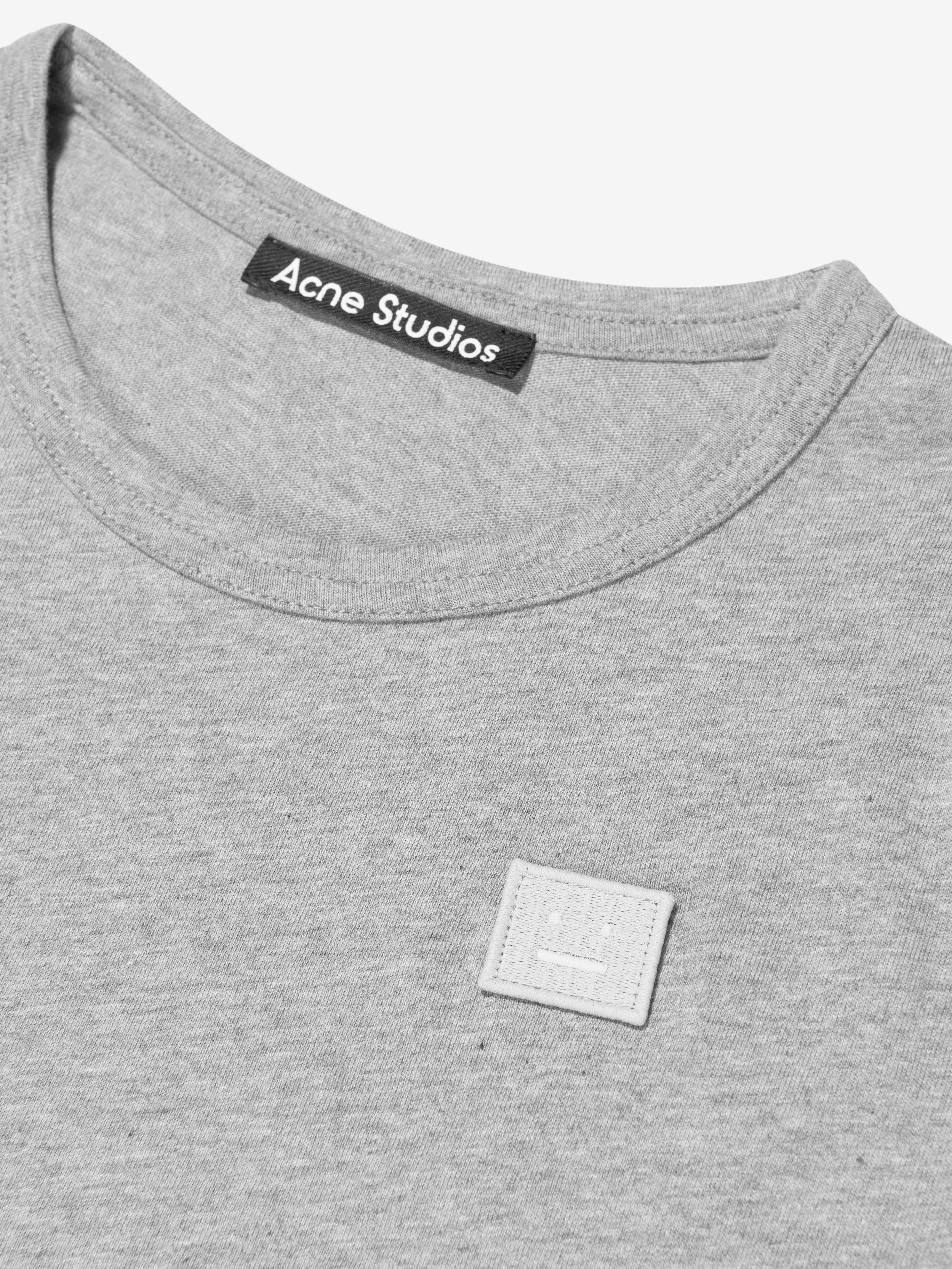 Acne Studios Kids Mini Nash Face Logo Patch T-Shirt in Grey