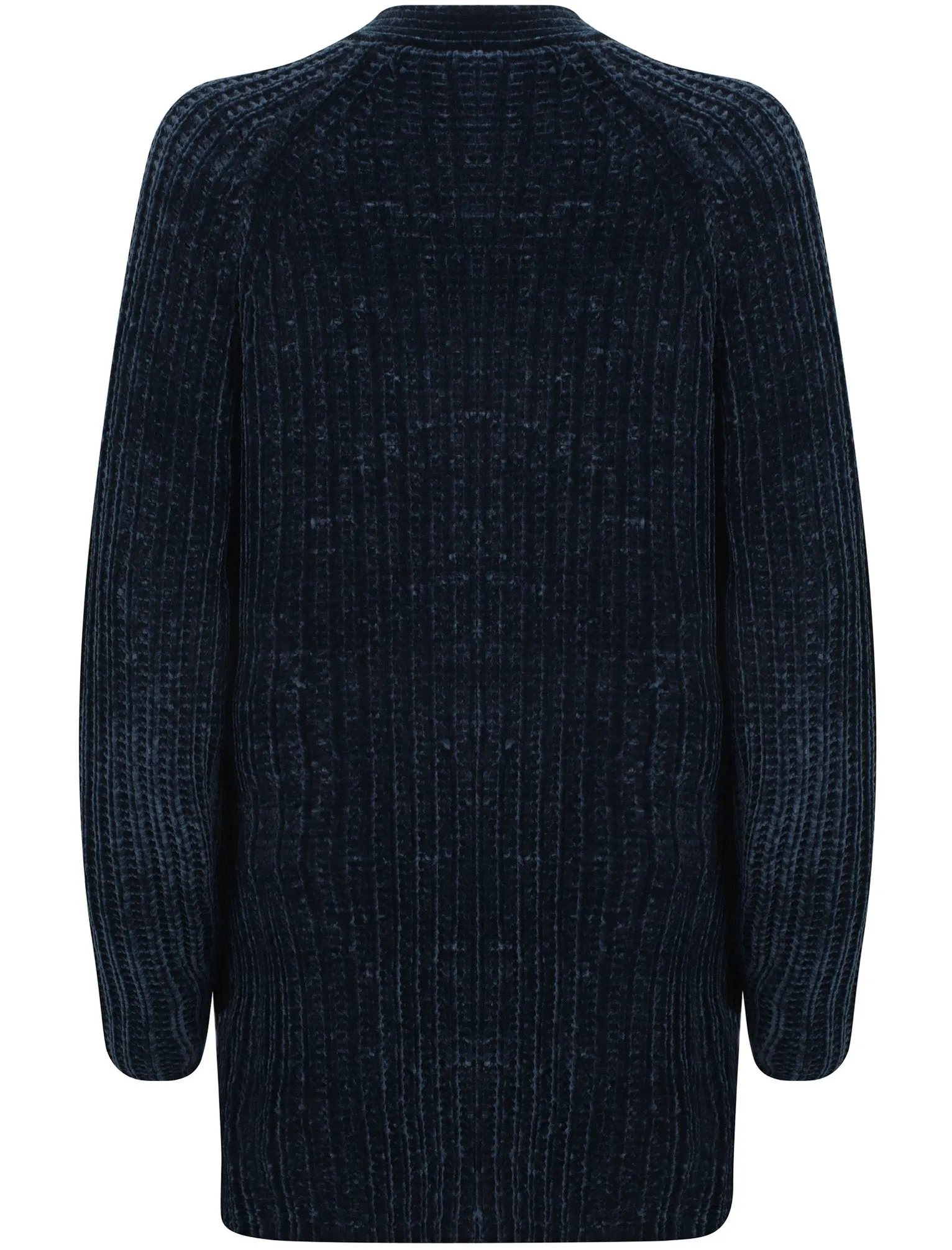 Adley Chenille Open Cardigan With Pockets In Navy - Tokyo Laundry