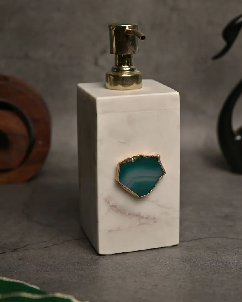 Agate Refillable Marble Soap Dispenser For Bathroom | Multiple Colors | 3 x 3 x 6 inches