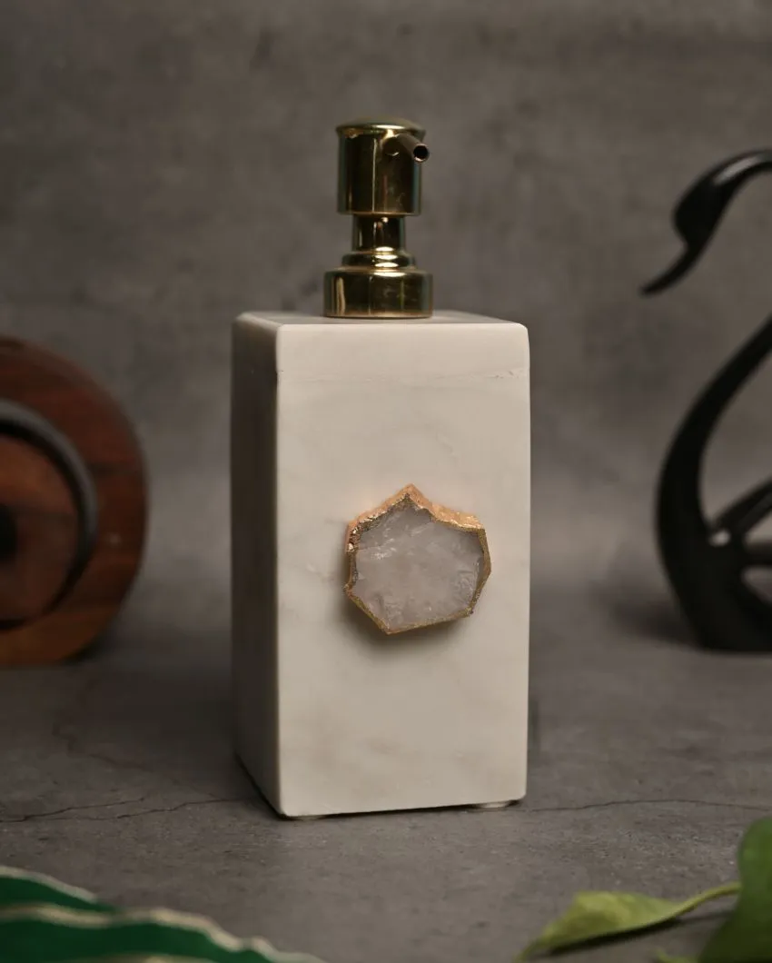 Agate Refillable Marble Soap Dispenser For Bathroom | Multiple Colors | 3 x 3 x 6 inches