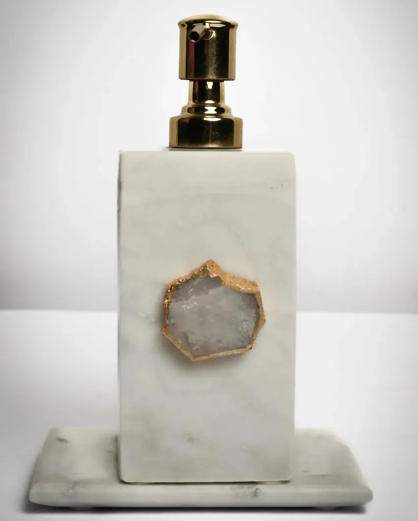 Agate Refillable Marble Soap Dispenser For Bathroom | Multiple Colors | 3 x 3 x 6 inches