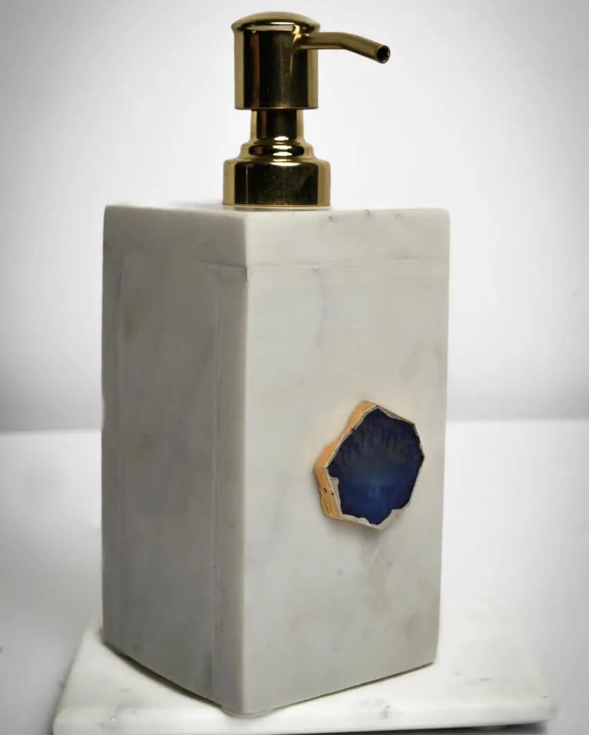 Agate Refillable Marble Soap Dispenser For Bathroom | Multiple Colors | 3 x 3 x 6 inches