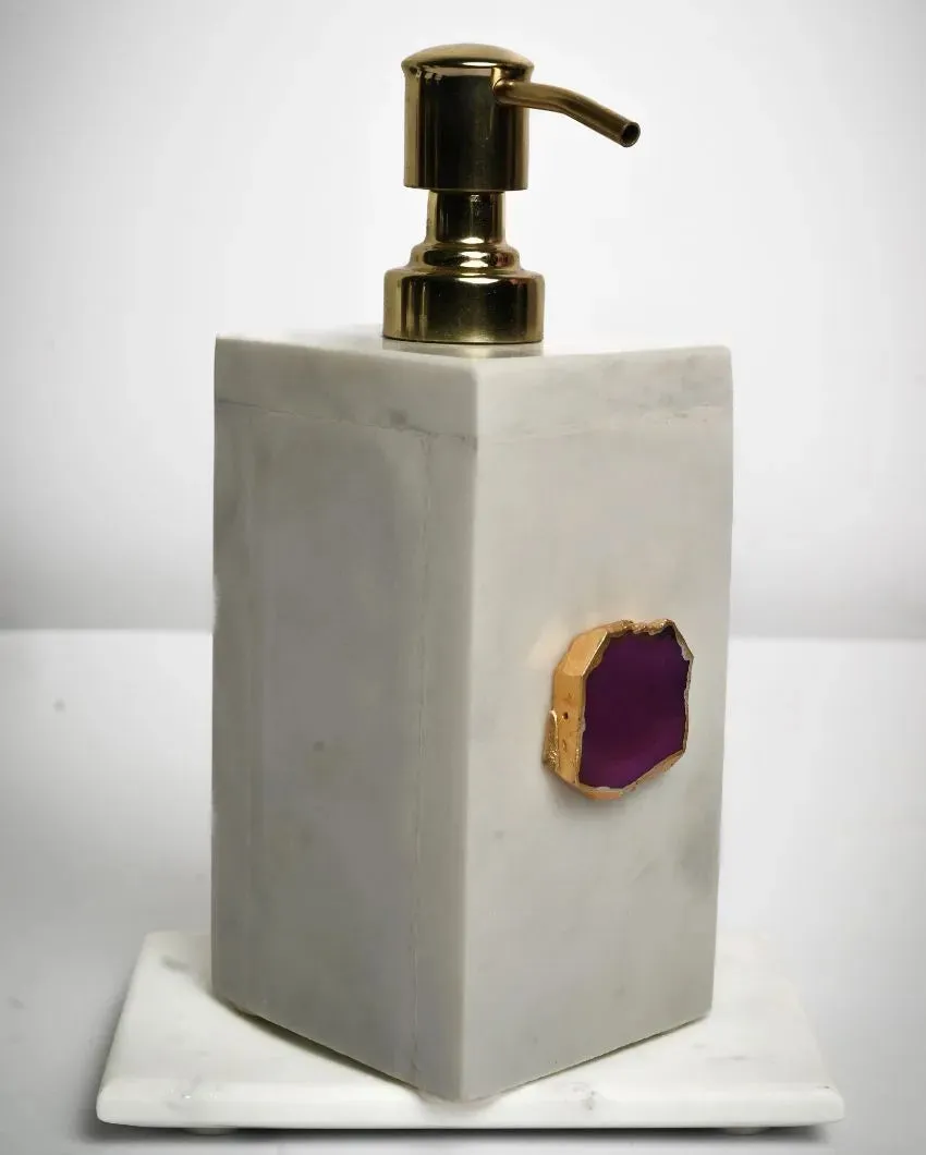 Agate Refillable Marble Soap Dispenser For Bathroom | Multiple Colors | 3 x 3 x 6 inches