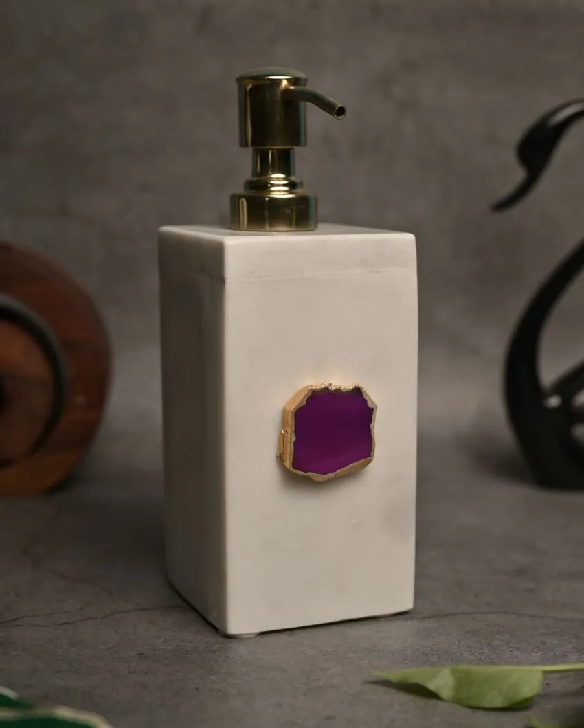 Agate Refillable Marble Soap Dispenser For Bathroom | Multiple Colors | 3 x 3 x 6 inches