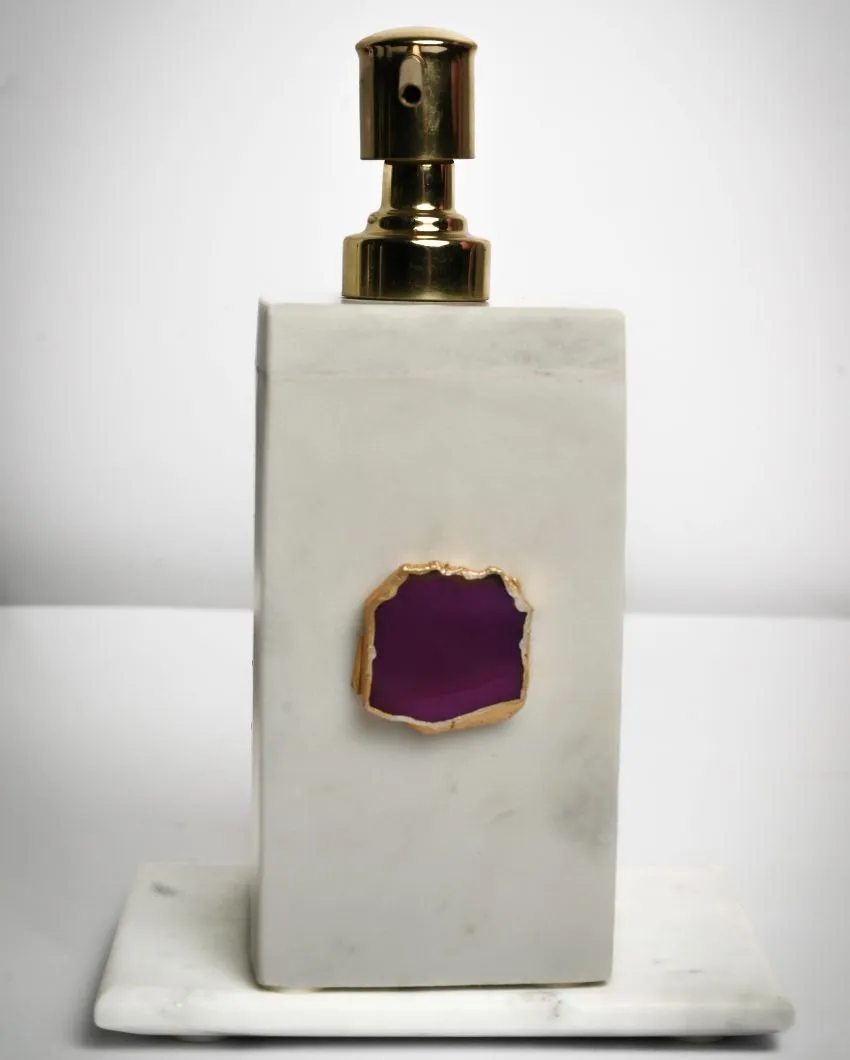 Agate Refillable Marble Soap Dispenser For Bathroom | Multiple Colors | 3 x 3 x 6 inches