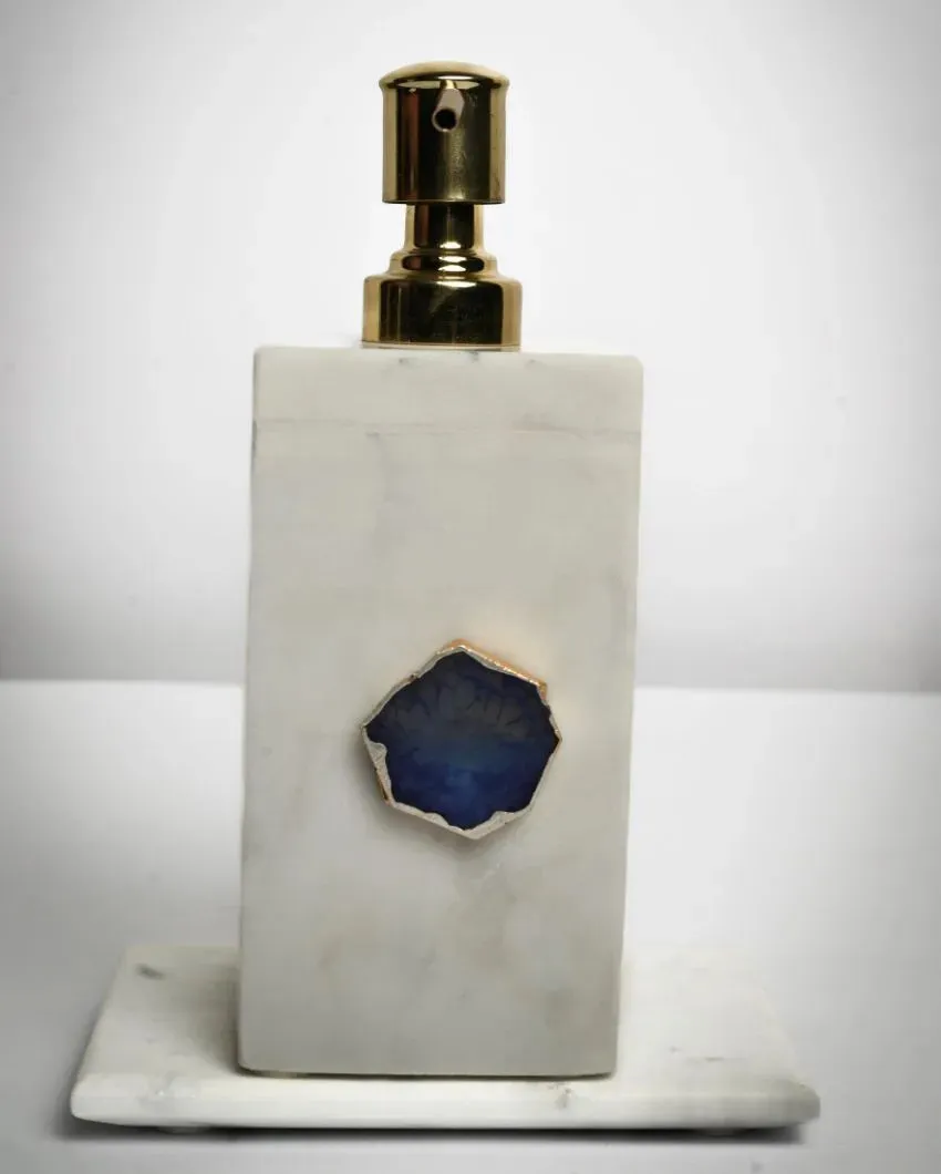 Agate Refillable Marble Soap Dispenser For Bathroom | Multiple Colors | 3 x 3 x 6 inches