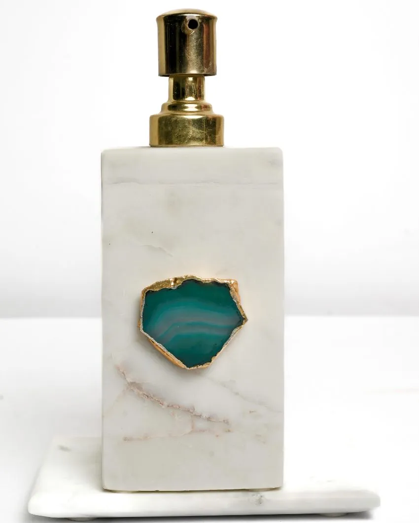 Agate Refillable Marble Soap Dispenser For Bathroom | Multiple Colors | 3 x 3 x 6 inches