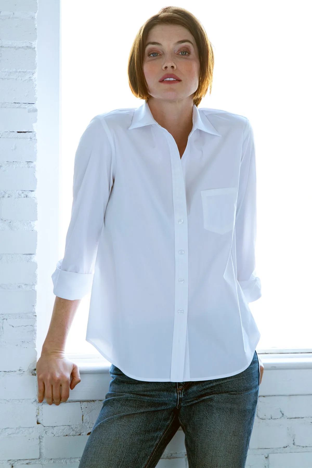 Alex Silky White Poplin Shirt