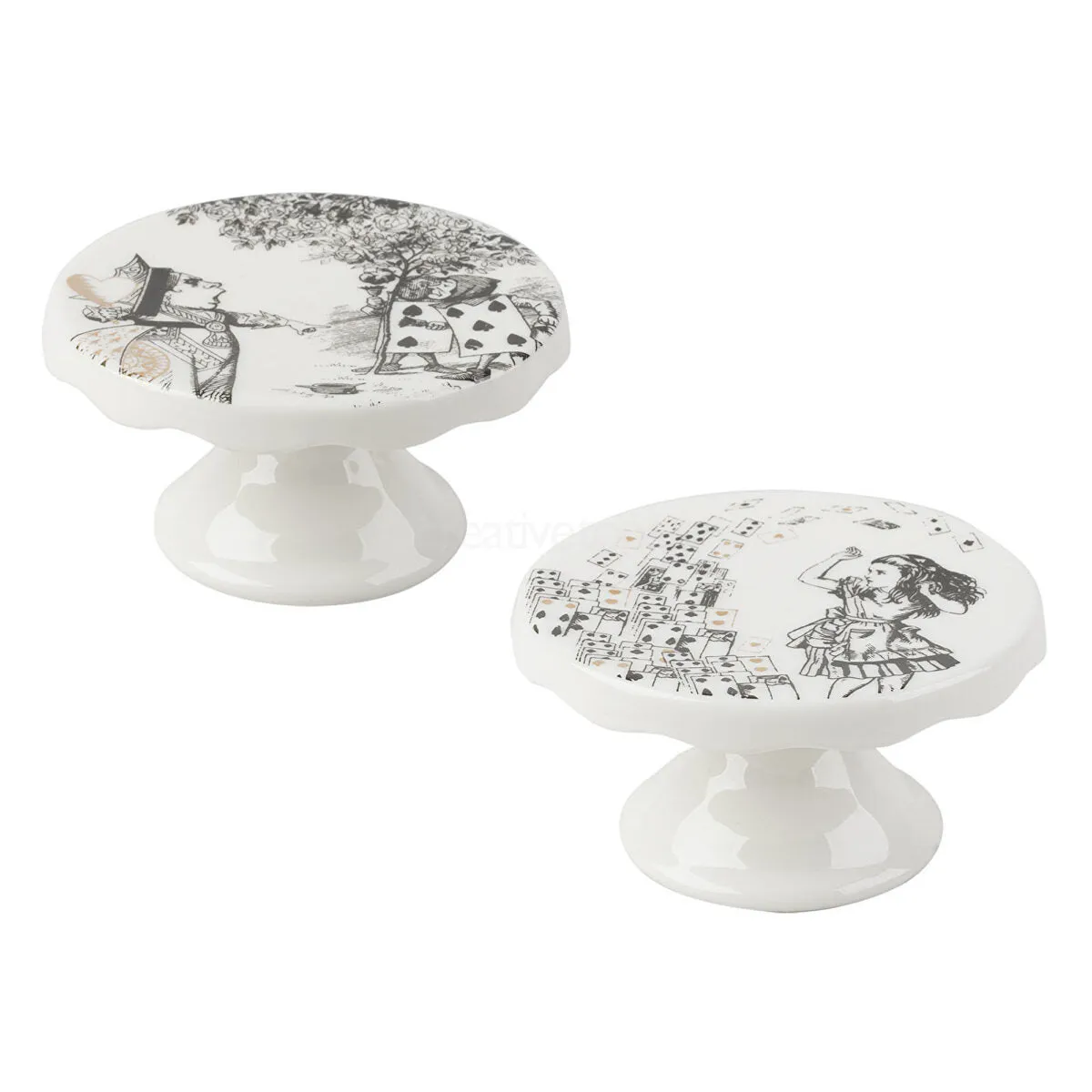 Alice in Wonderland Set of 2 Mini Cake Stands