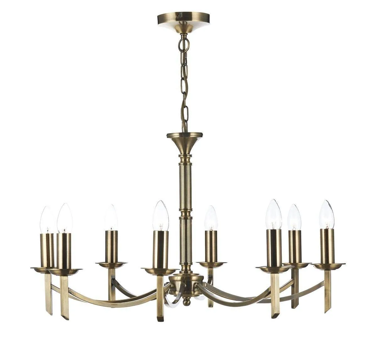 Ambassador 5/8Lt Light Fitting Dual Mount - Antique Brass/Satin Chrome Finish