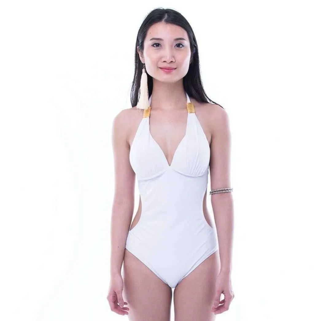 Ambrosia Halter Monokini (White)