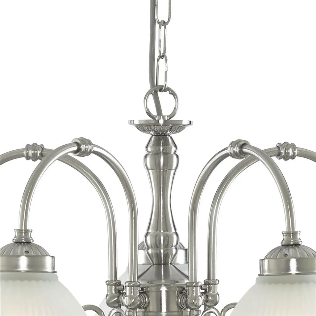 American Diner 3/5Lt Multi-Arm Pendant - Antique Brass/Satin Silver Finish