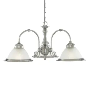 American Diner 3/5Lt Multi-Arm Pendant - Antique Brass/Satin Silver Finish