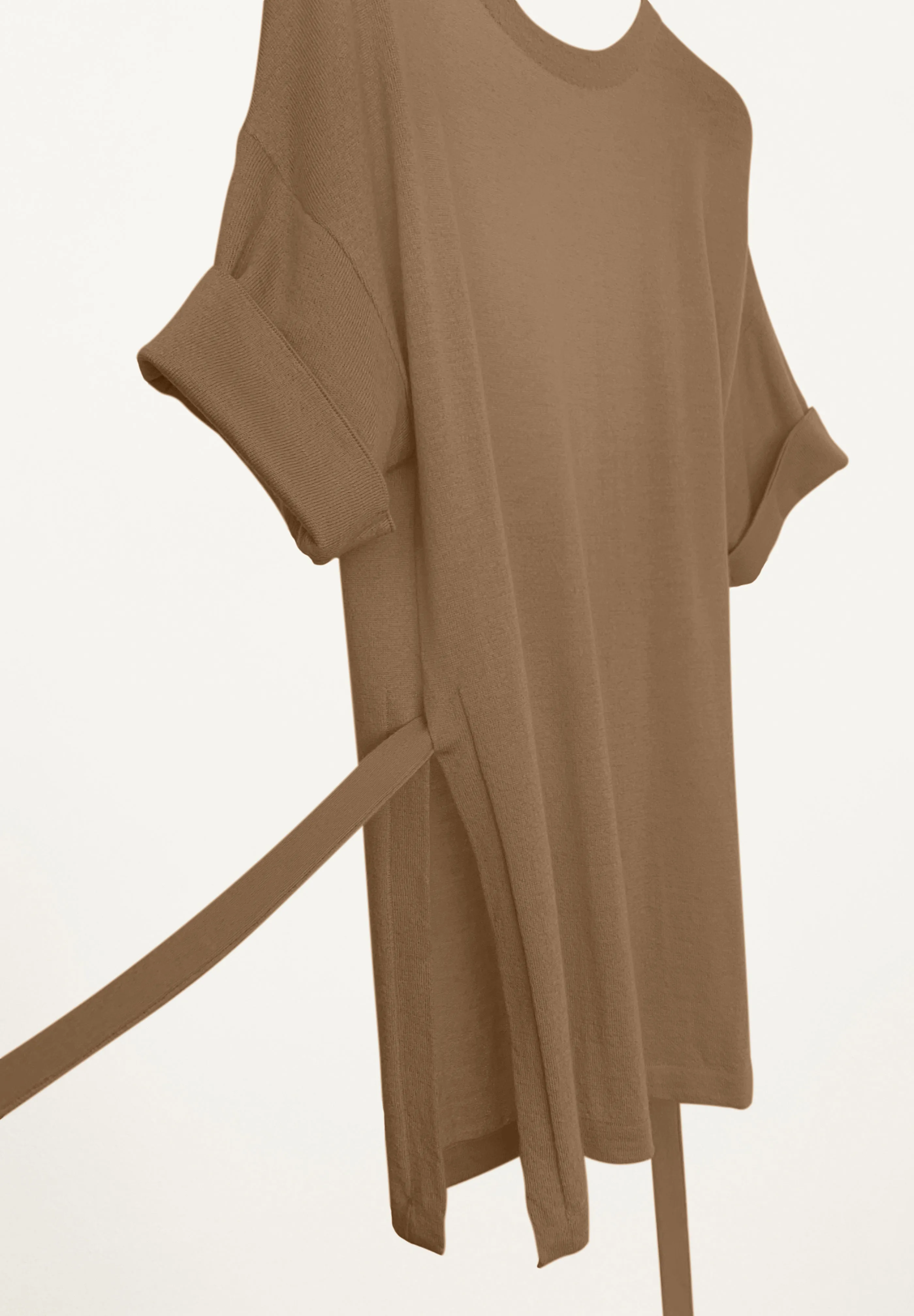 Amira Low Back Tee in Camel