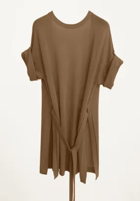 Amira Low Back Tee in Camel