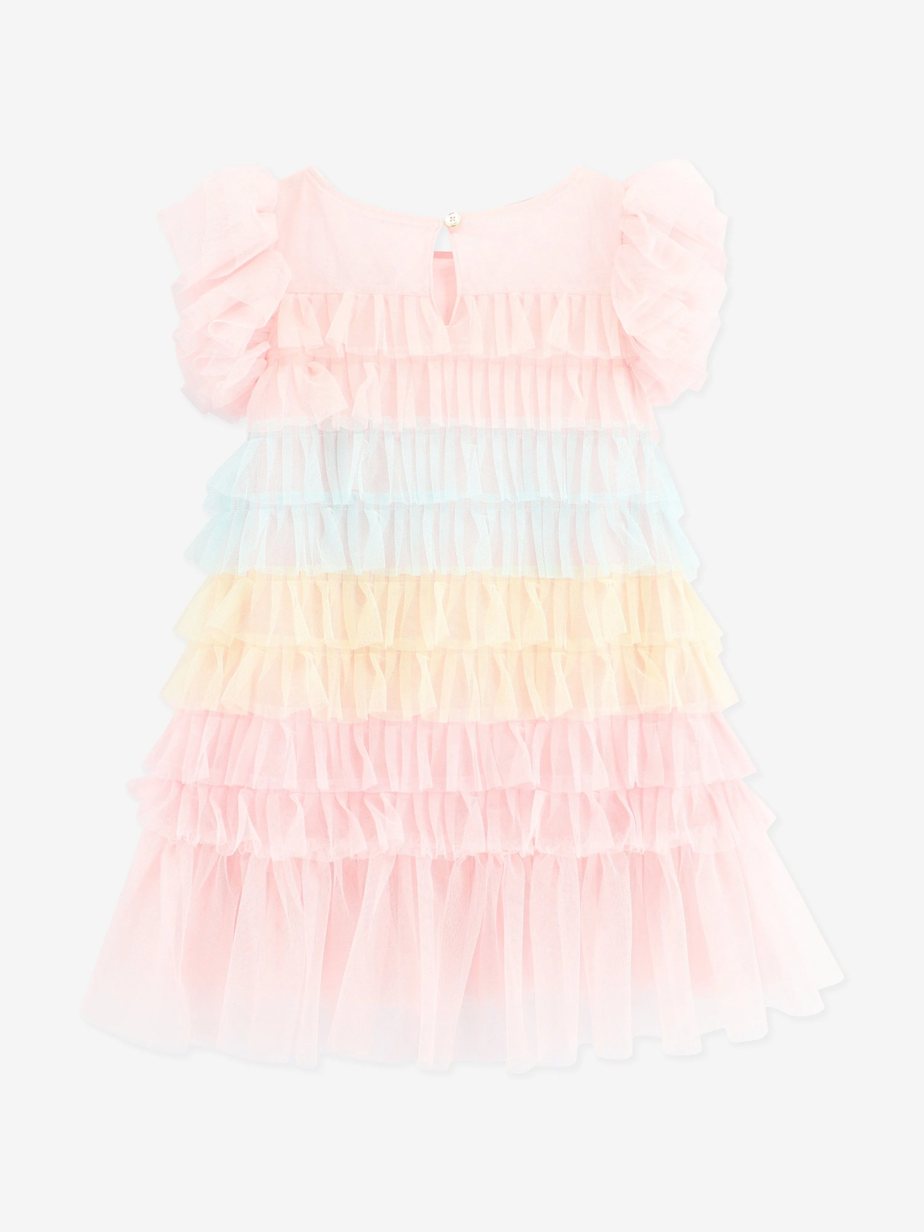 Angels Face Girls Waterfall Ruffle Dress in Pink