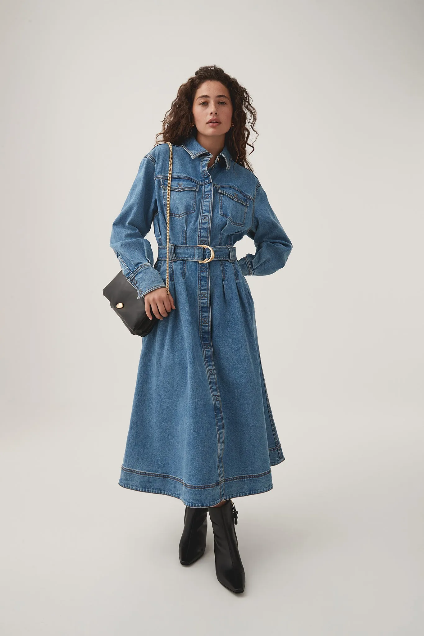 Aradia Denim Midi Dress