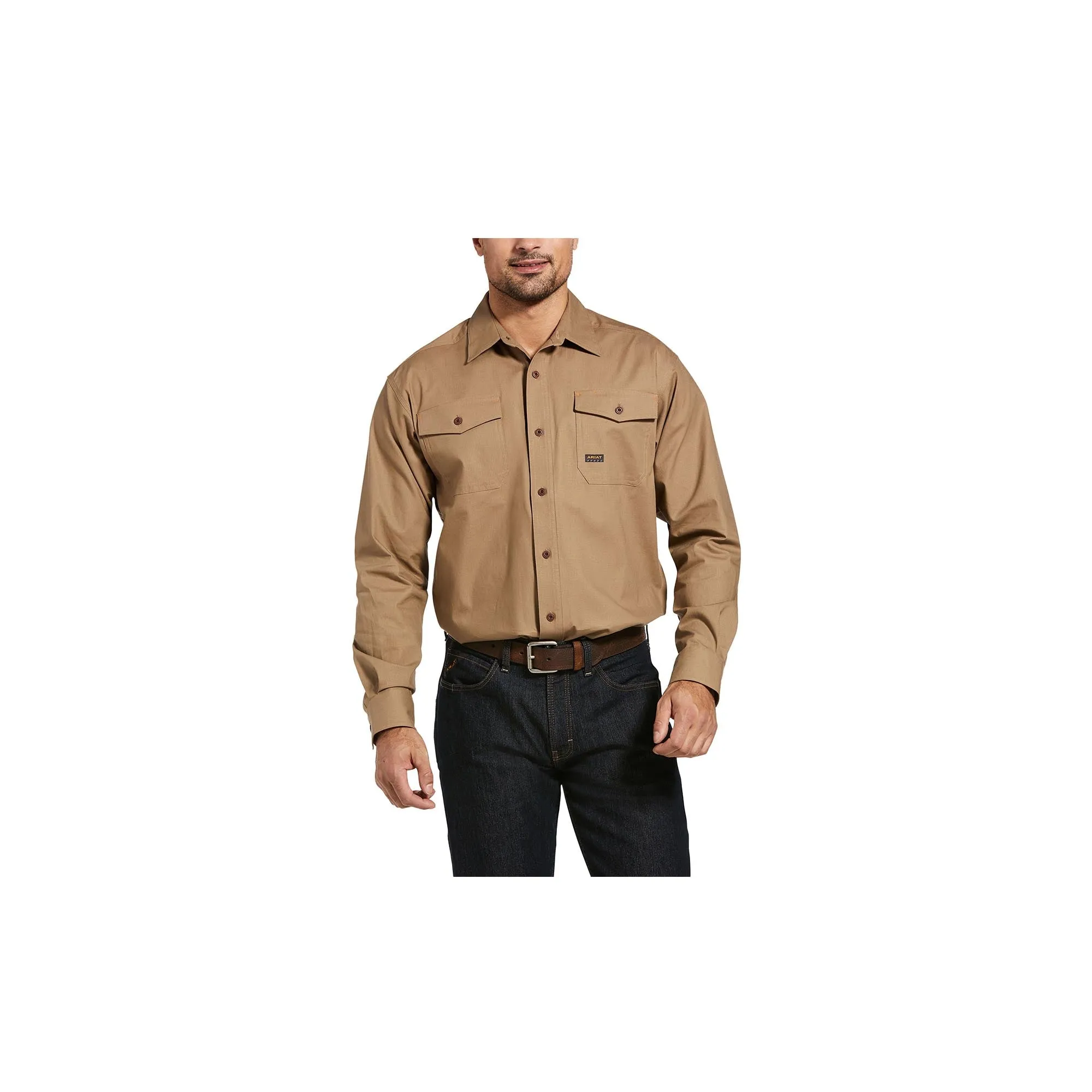 Ariat Rebar Made Tough DuraStretch Work Shirt Khaki