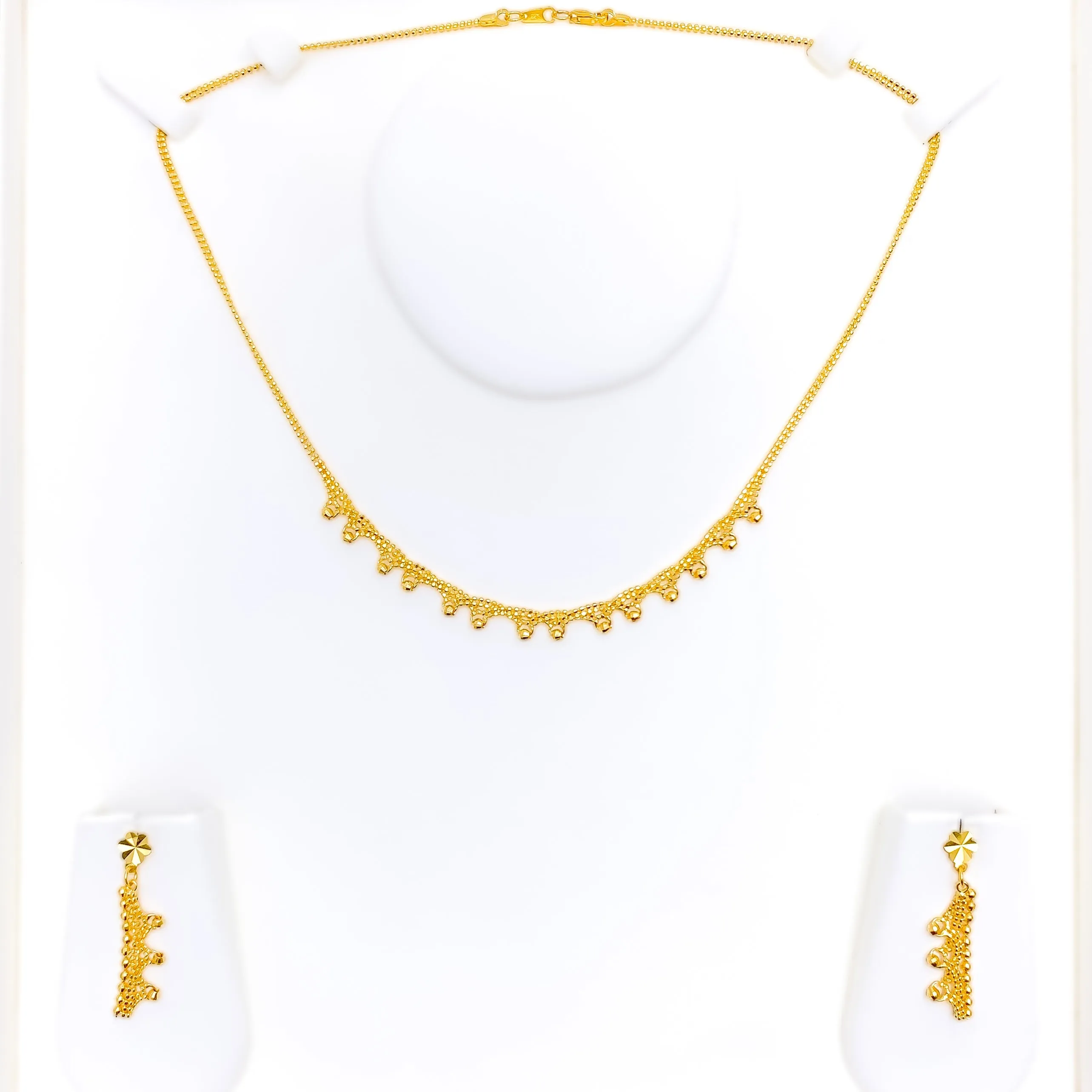 Attractive Modern Beaded 22k Gold Necklace Set