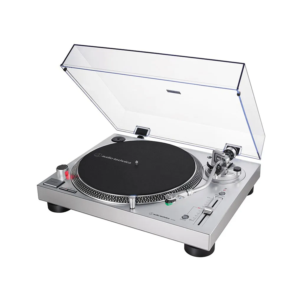 Audio-Technica AT-LP120XUSB Direct-Drive Turntable, Silver (Analog & USB)