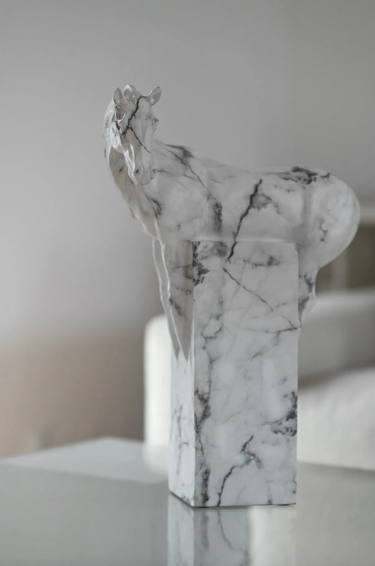 AWAKE HORSE SCULPTURE MARBLE