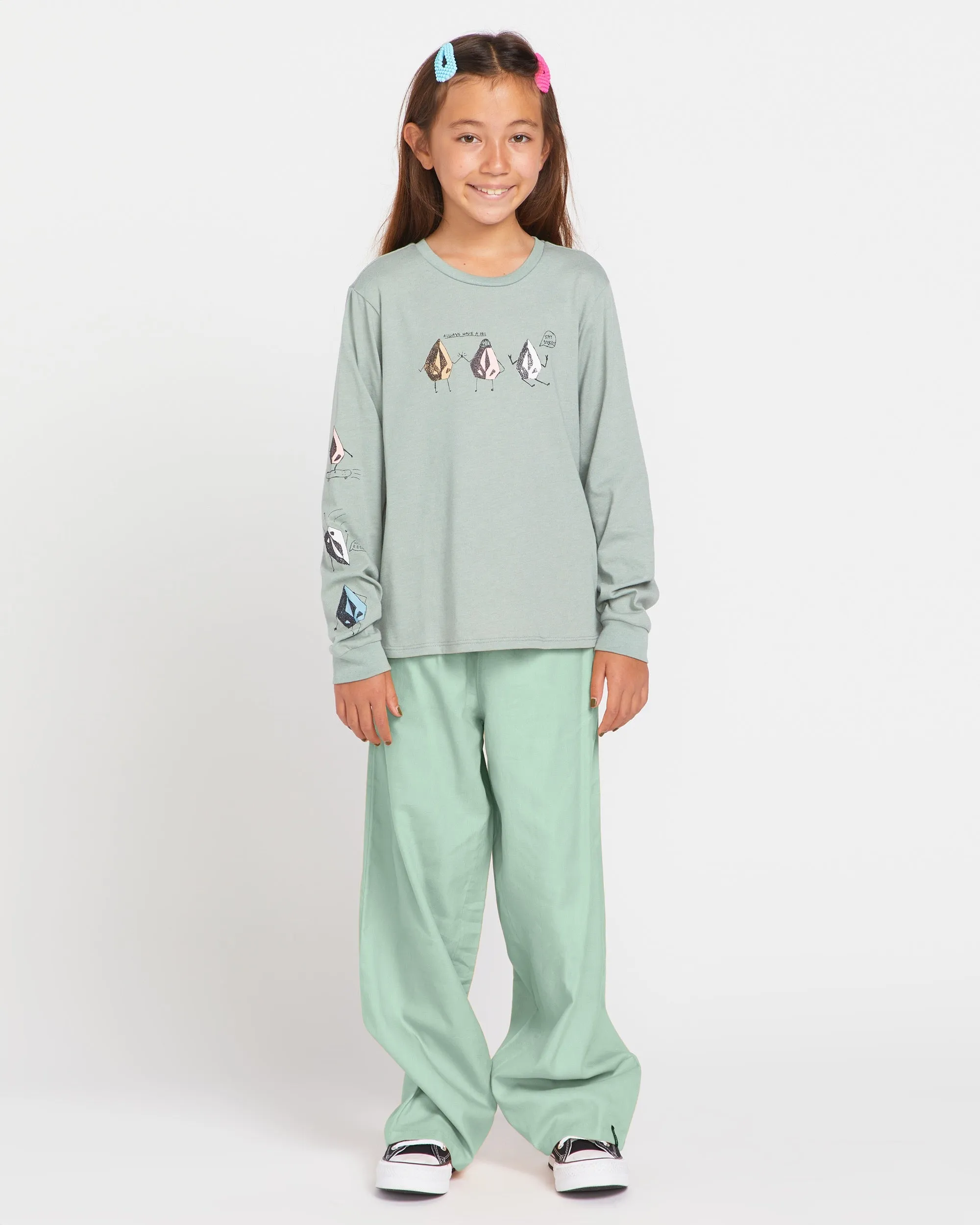 Big Girls Made From Stoke Long Sleeve Tee - Sea Spray