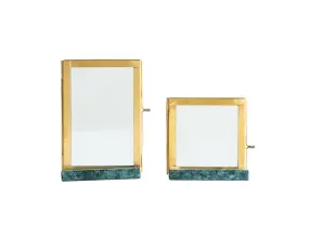 Brass & Glass Photo Frame w/Base