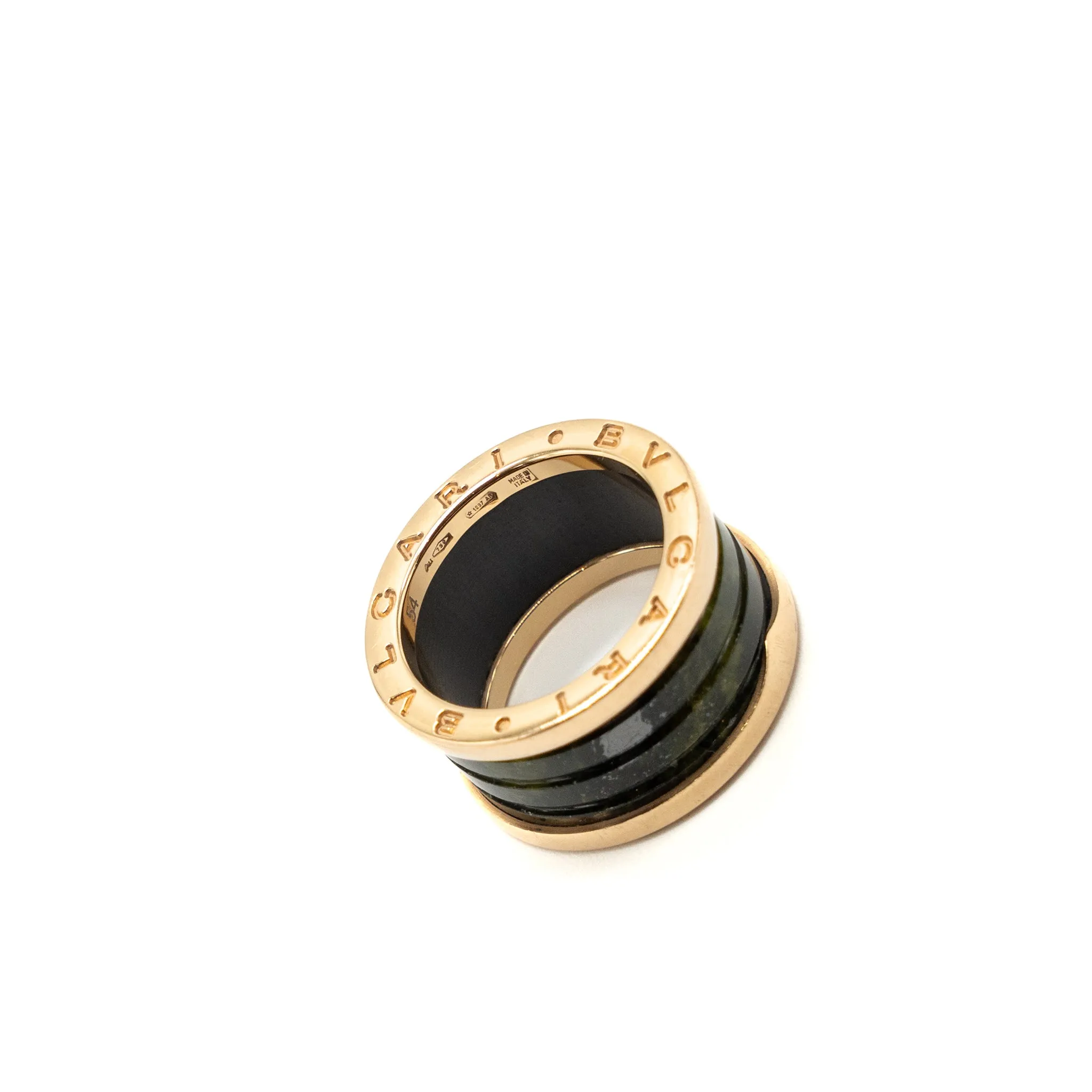 Bvlgari Size 54 B.zero Ring Green Marble RGHW