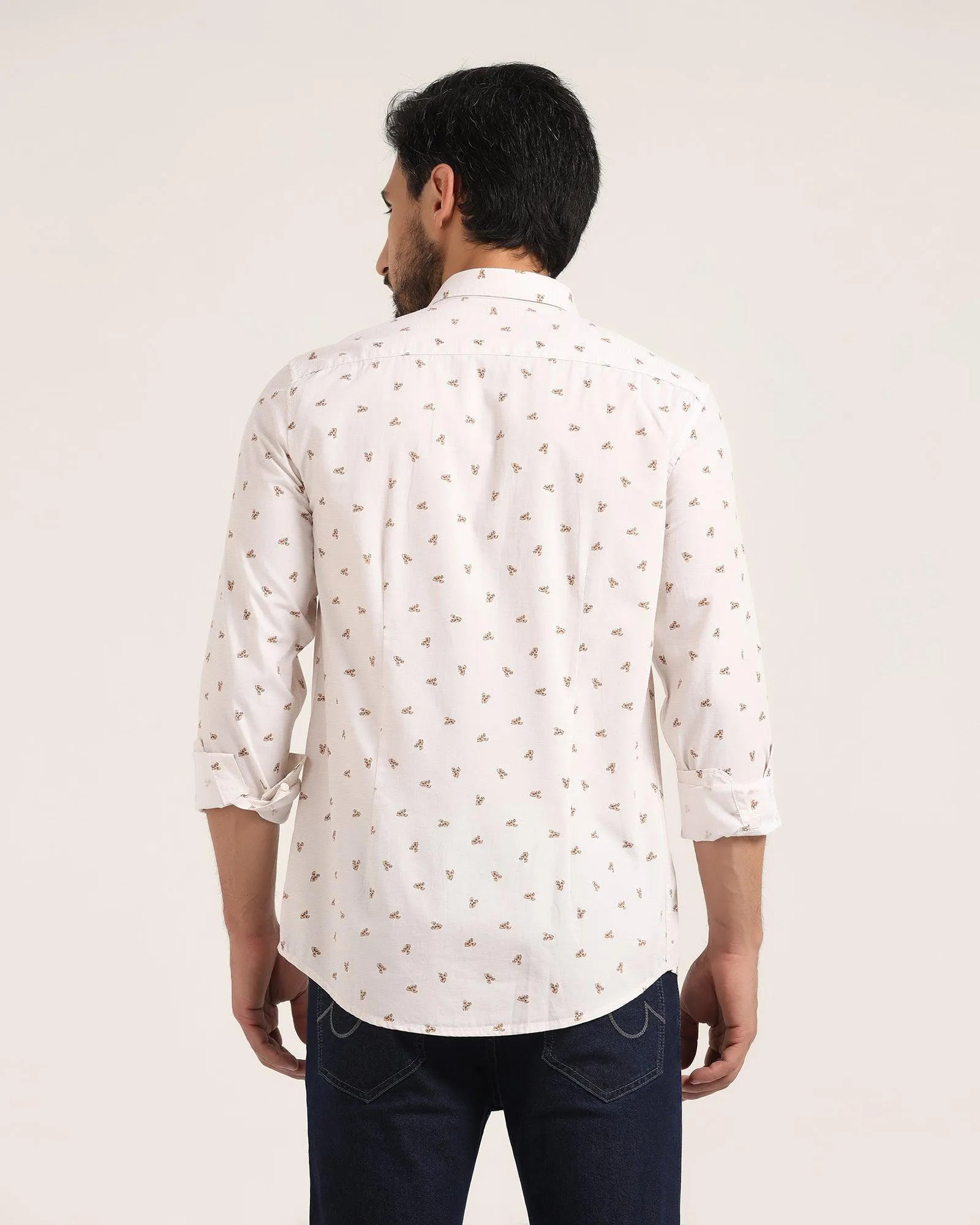 Casual Peach Printed Shirt - Harren