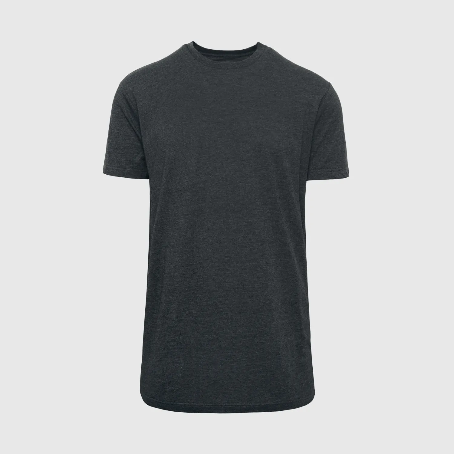 Charcoal Heather Gray Tall Round Hem Crew Neck T-Shirt