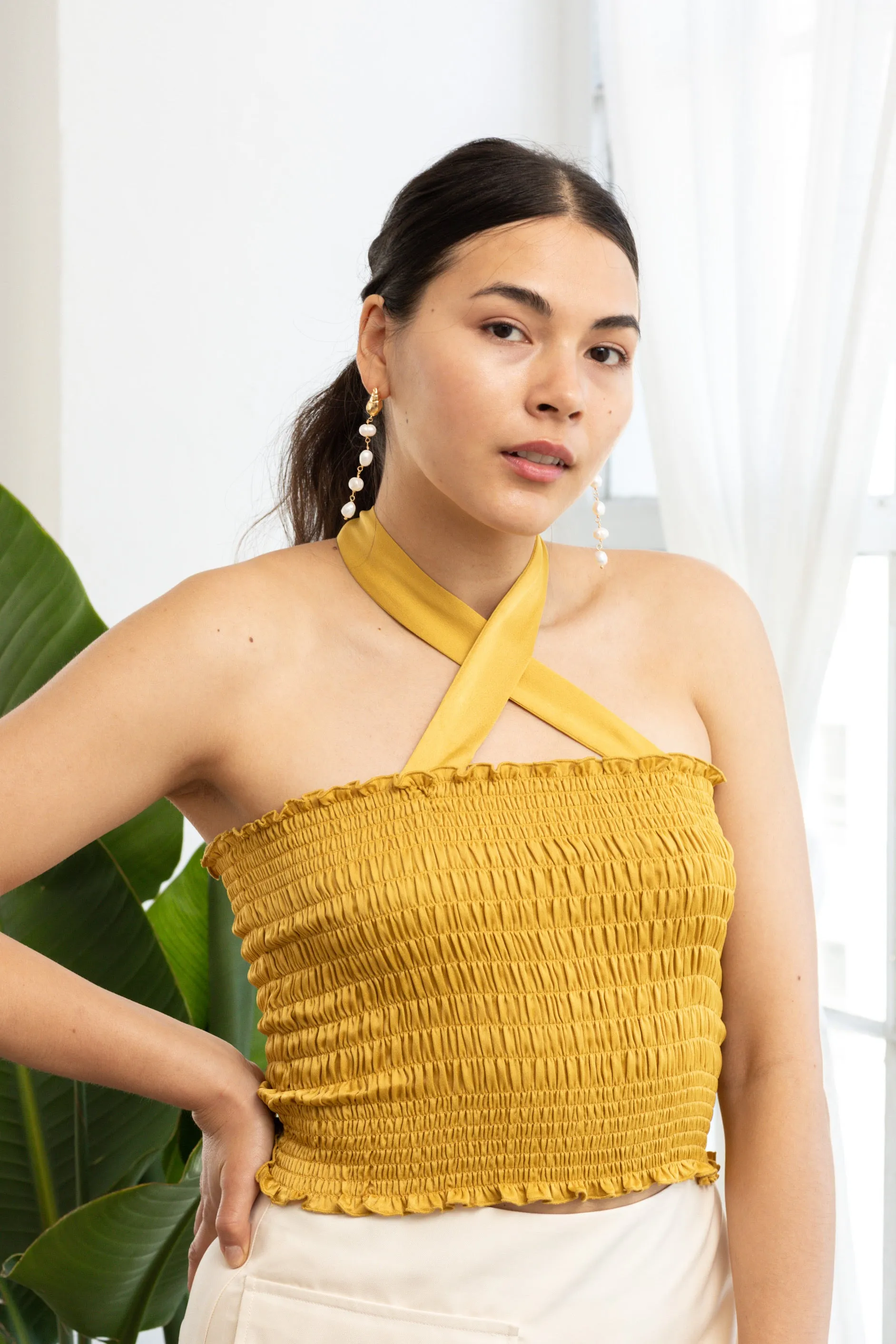 CINCH ME TOP ~ SUNFLOWER