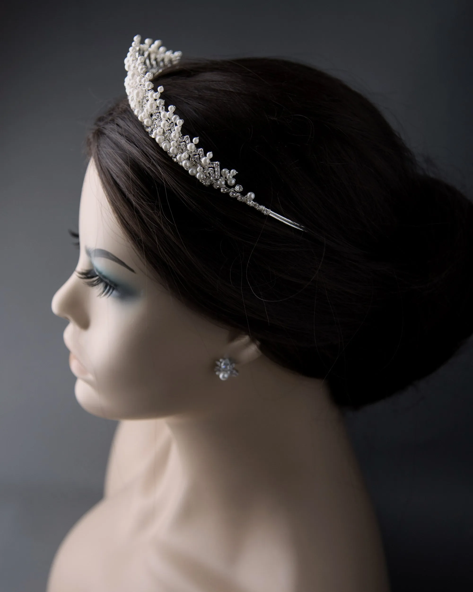 Classic Ivory Pearl and Crystal Tiara