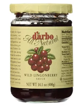 D'arbo Lingonberries In Jars, 14.1 Ounces (2- Pack Glass Jars )