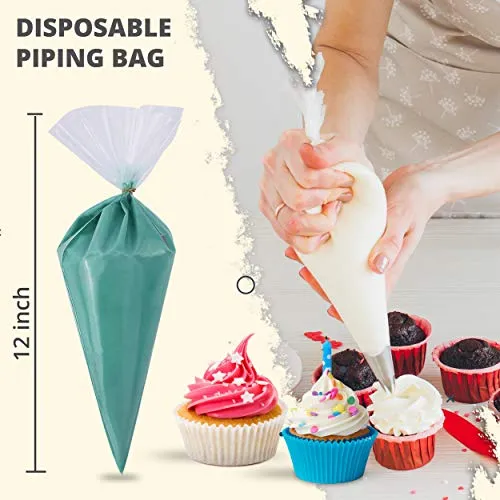 Disposable Piping Bags 12 Inch - 100 Anti Burst Pastry Bags