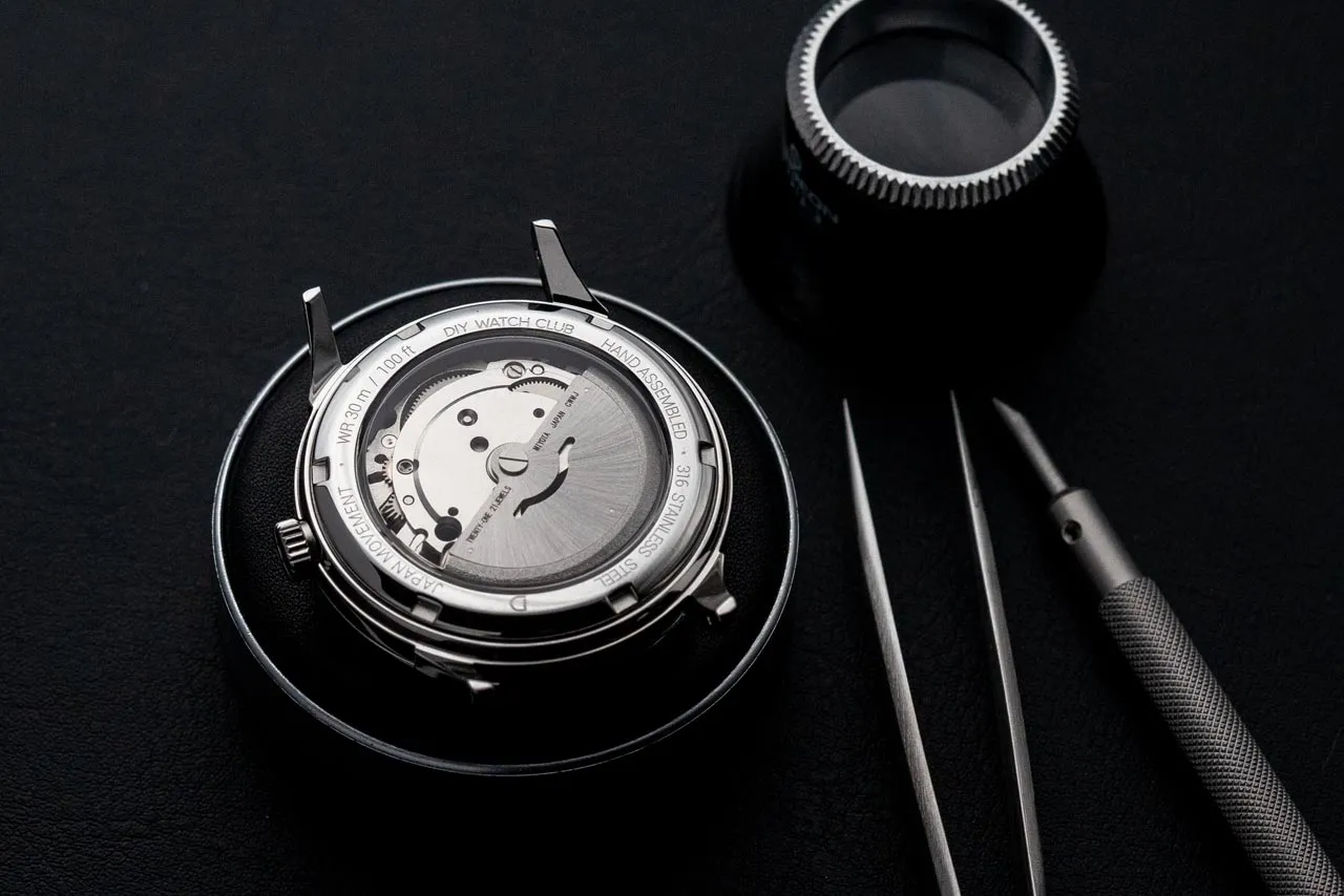 DIY Watchmaking Kit | 38.5mm Mosel with Date - Silver Vintage Dress Watch w/ Miyota 8215 or 8315