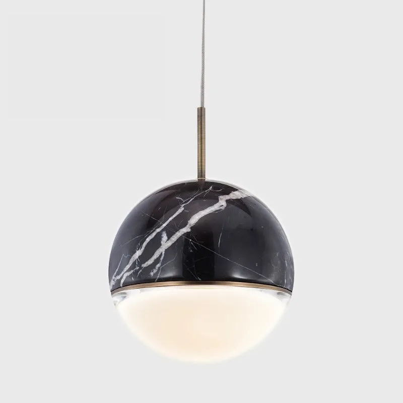 Dual Dome Marble Pendant Light