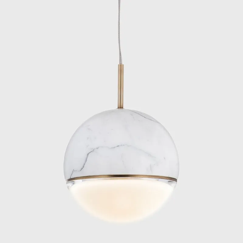 Dual Dome Marble Pendant Light