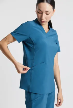 Emeline Zippered Pocket Scrub Top