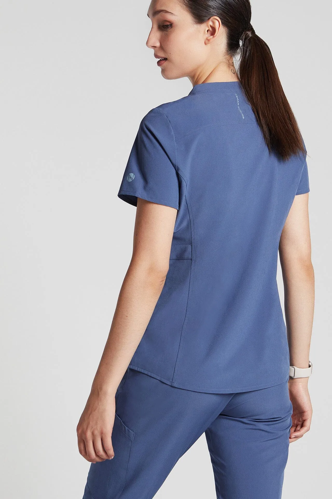 Emeline Zippered Pocket Scrub Top