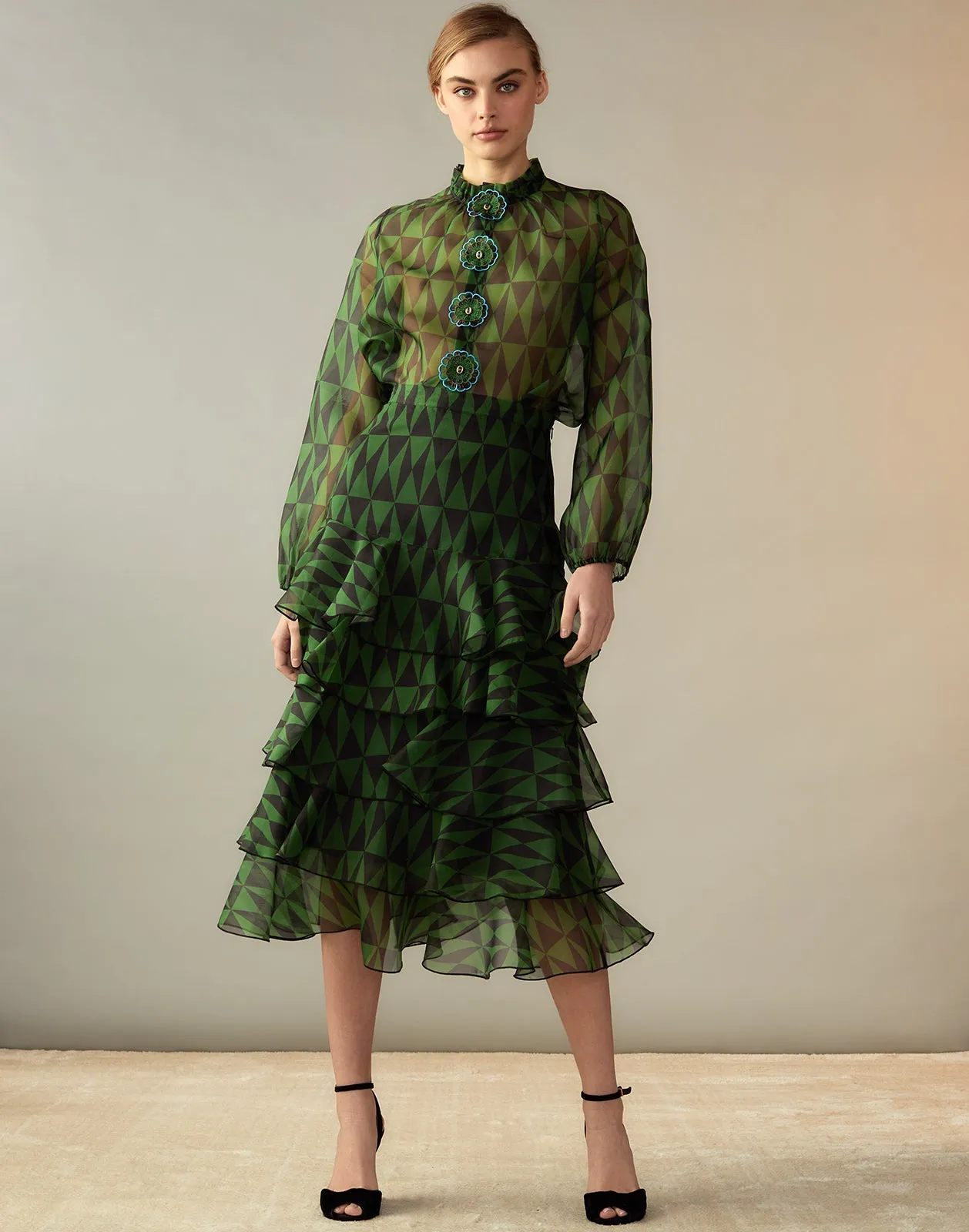 Evergreen Silk Organza Skirt